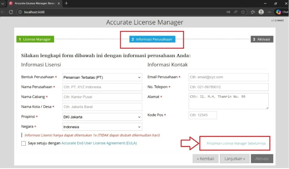 Pindahkan License ALM