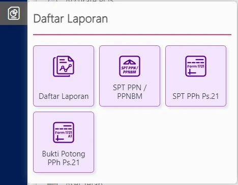 Memilih Menu Daftar Laporan