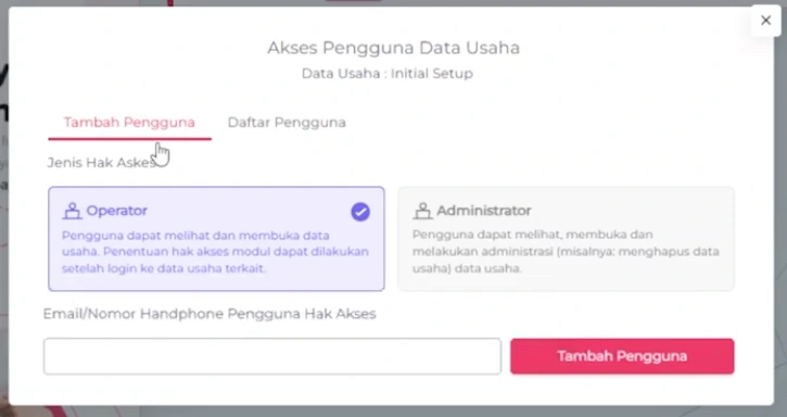 Tambah Email Pengguna