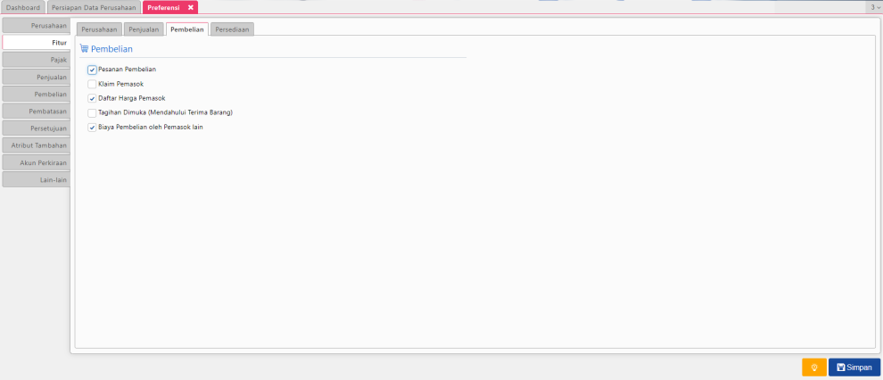 Fitur Dasar Pembelian