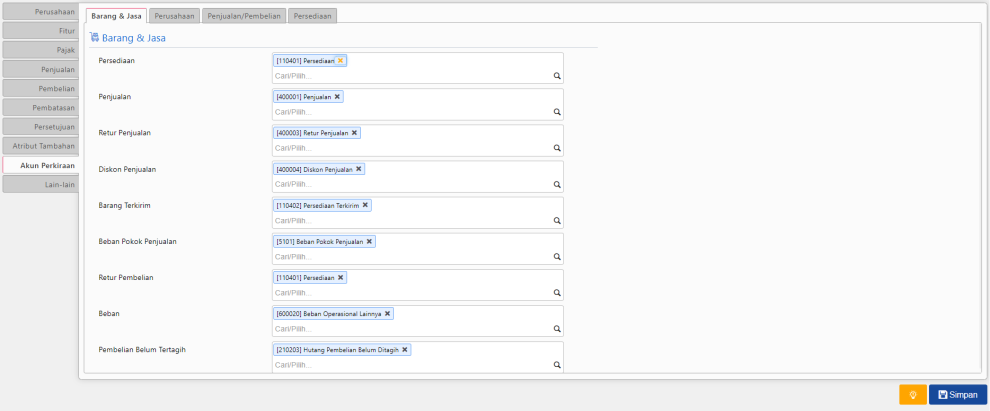Pengaturan Akun Perkiraan Accurate Online
