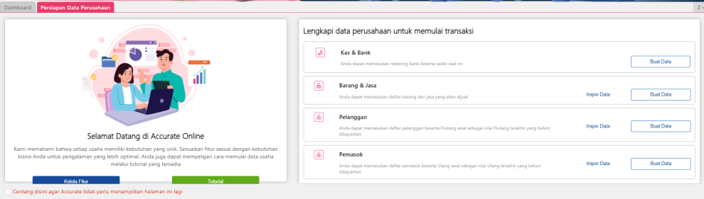 Persiapan Data Perusahaan di Accurate Online