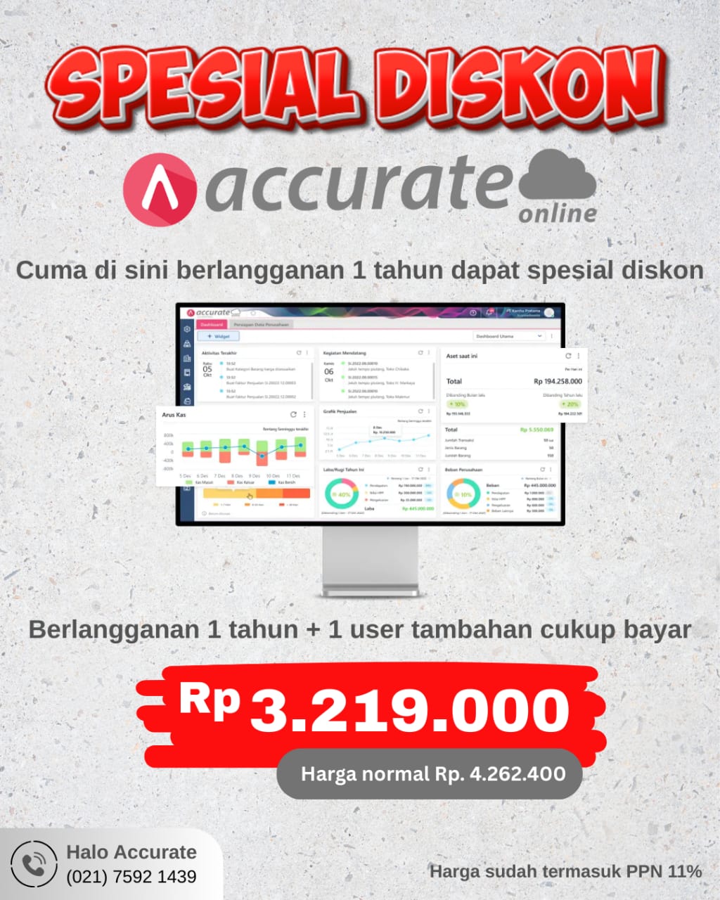Harga spesial 1 tahun accurate online