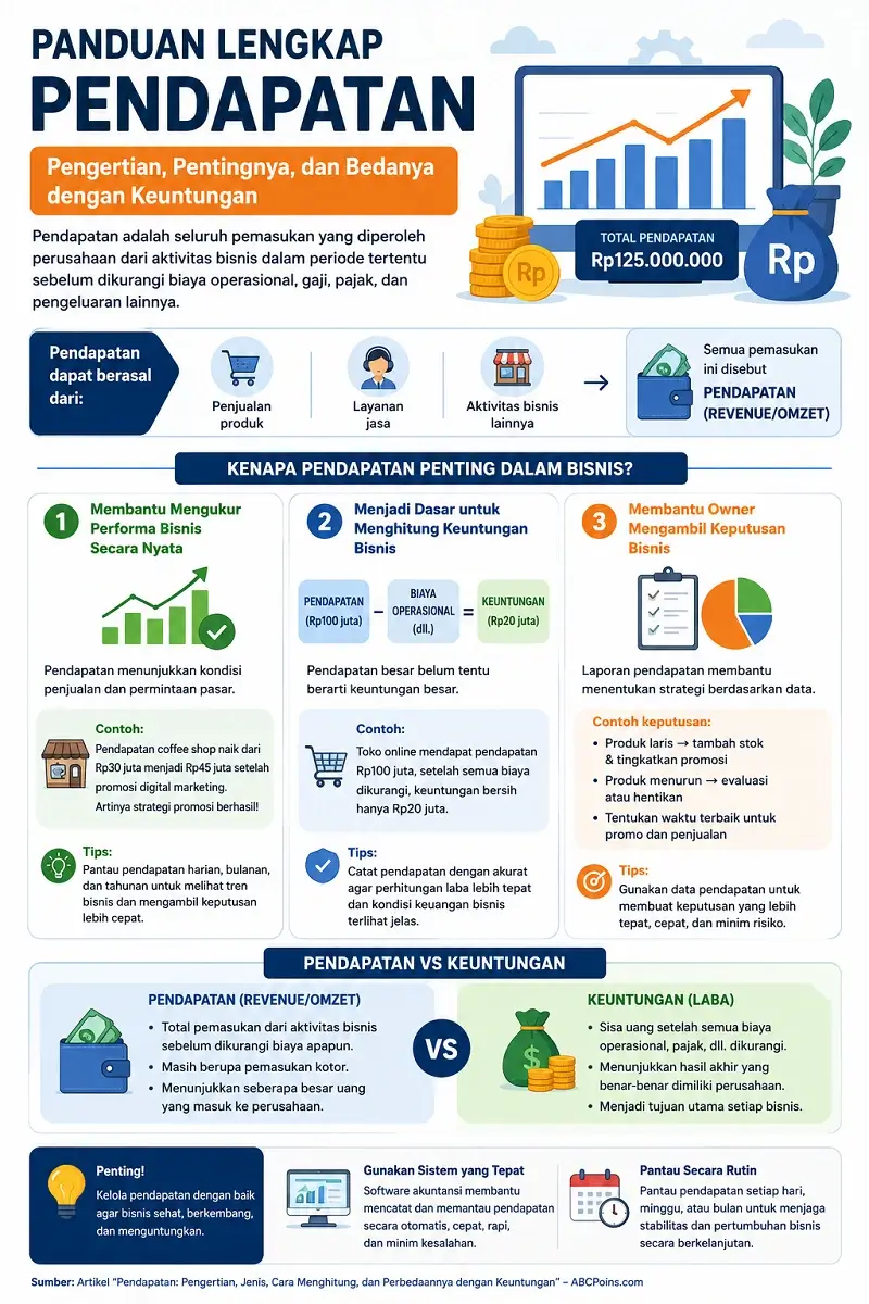 Pengertian Pendapatan Infografis